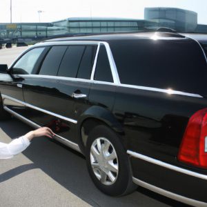 Person renting limousine for airport