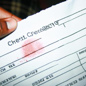 Person holding credit check form