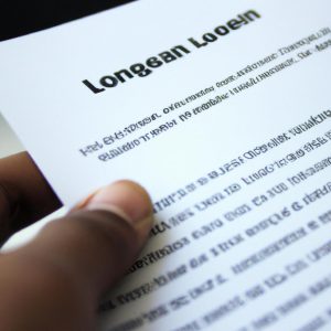 Person holding loan application paperwork
